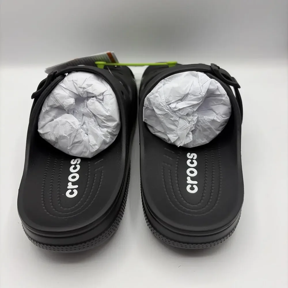 Crocs Saturday Sandals Black Buckle Limited Edition Men’s Sz 11 EU 46 NWT